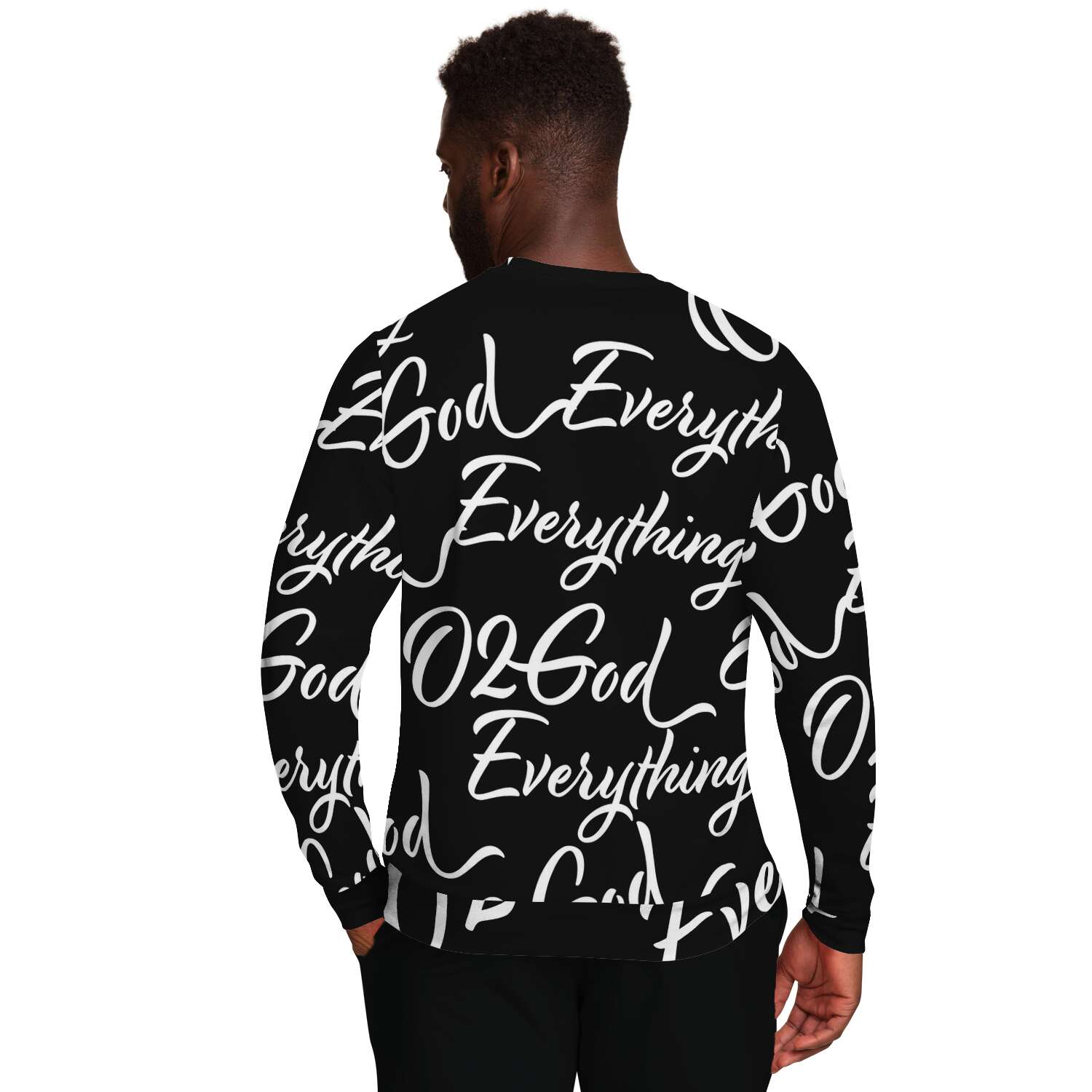 O2GOD Text ART Sweatshirt Black