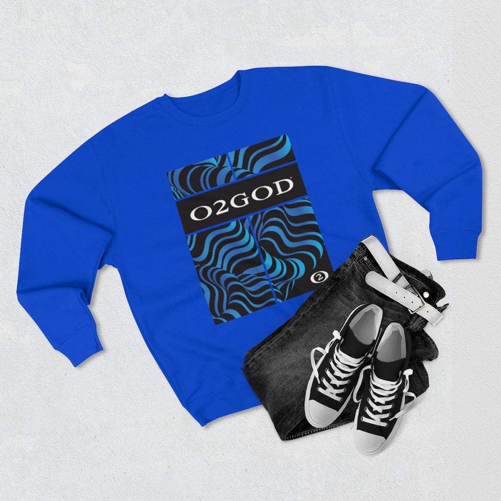 O2GOD Blue Wave Premium Crewneck Sweatshirt
