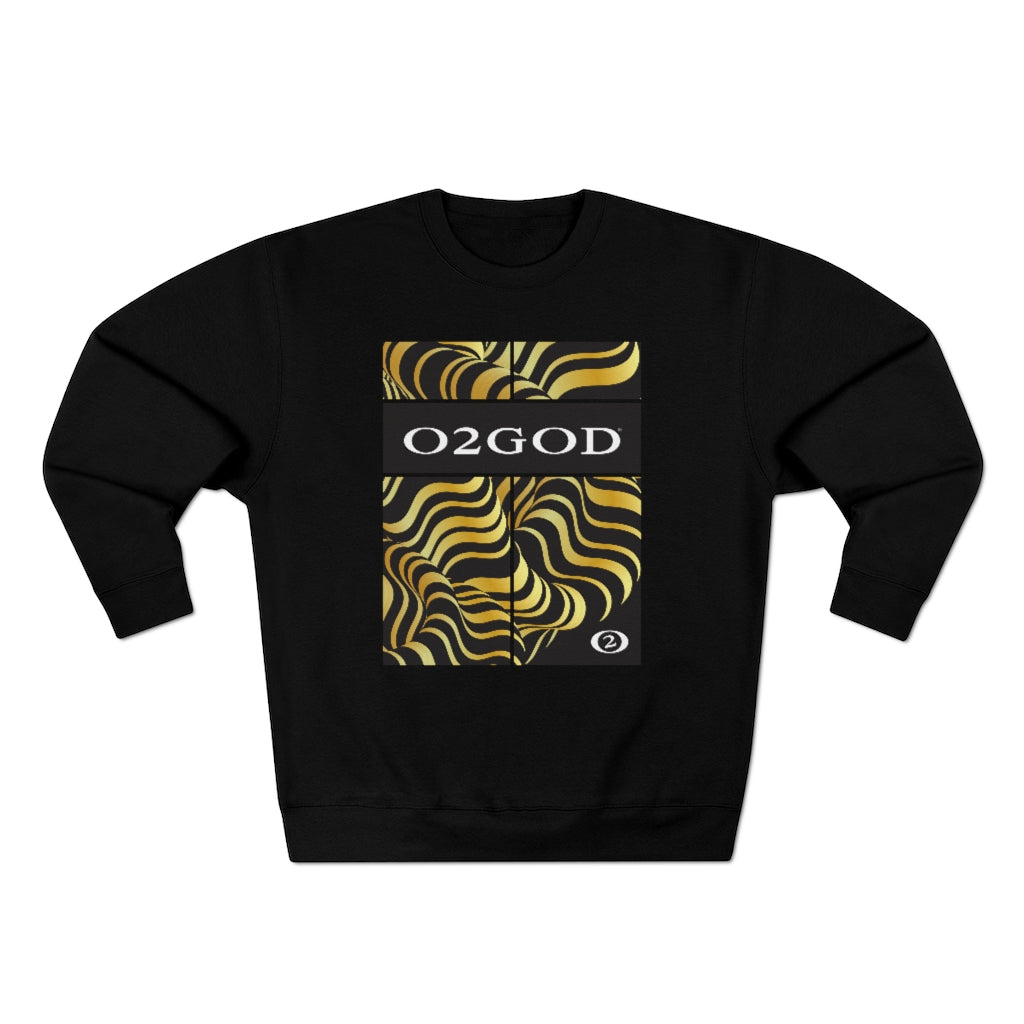O2GOD Gold Wave Premium Crewneck Sweatshirt