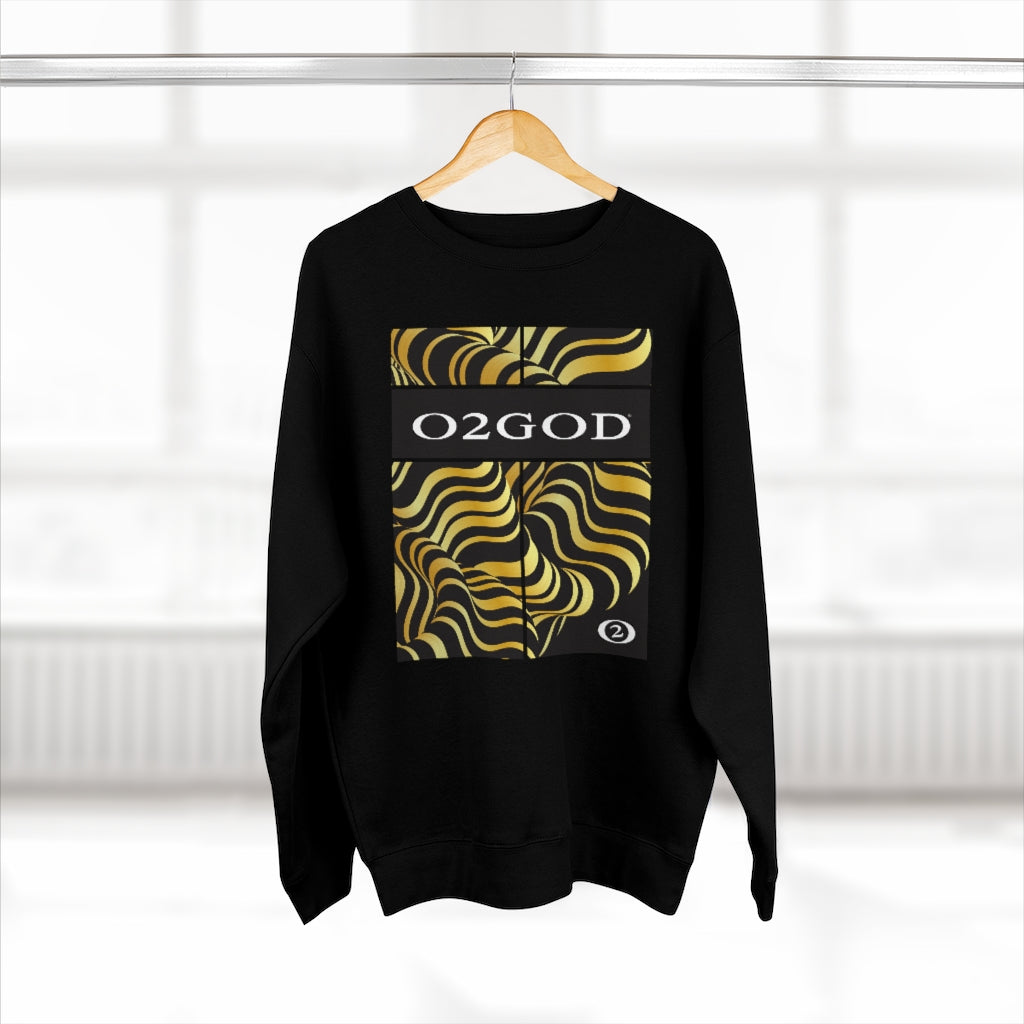 O2GOD Gold Wave Premium Crewneck Sweatshirt