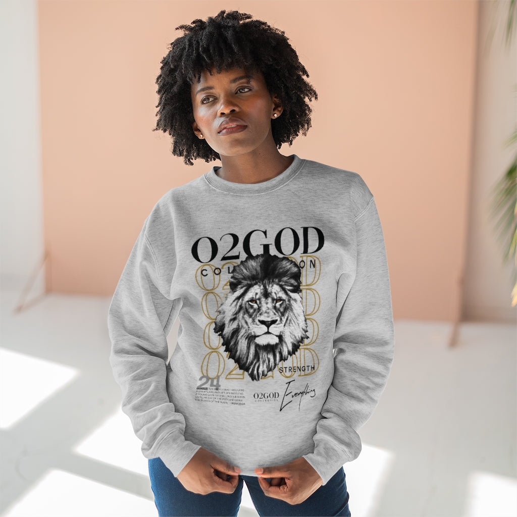 O2GOD Lion STRENGTH Crewneck Sweatshirt