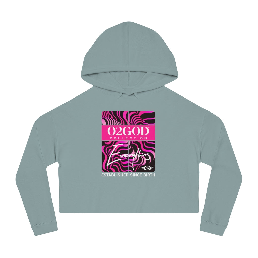 Products O2GOD Pink Wave Women’s Cropped Hooded Sweatshirt