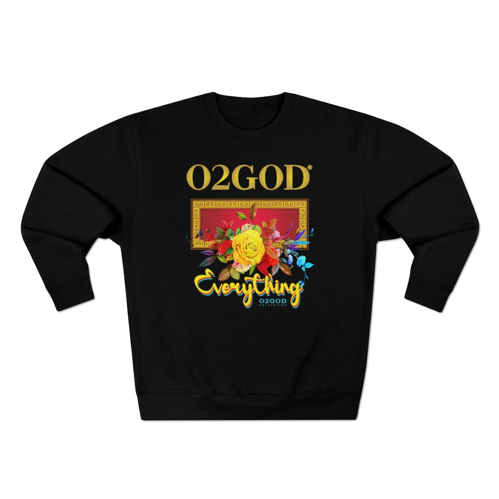 O2GOD E Block Rose Premium Crewneck Sweatshirt
