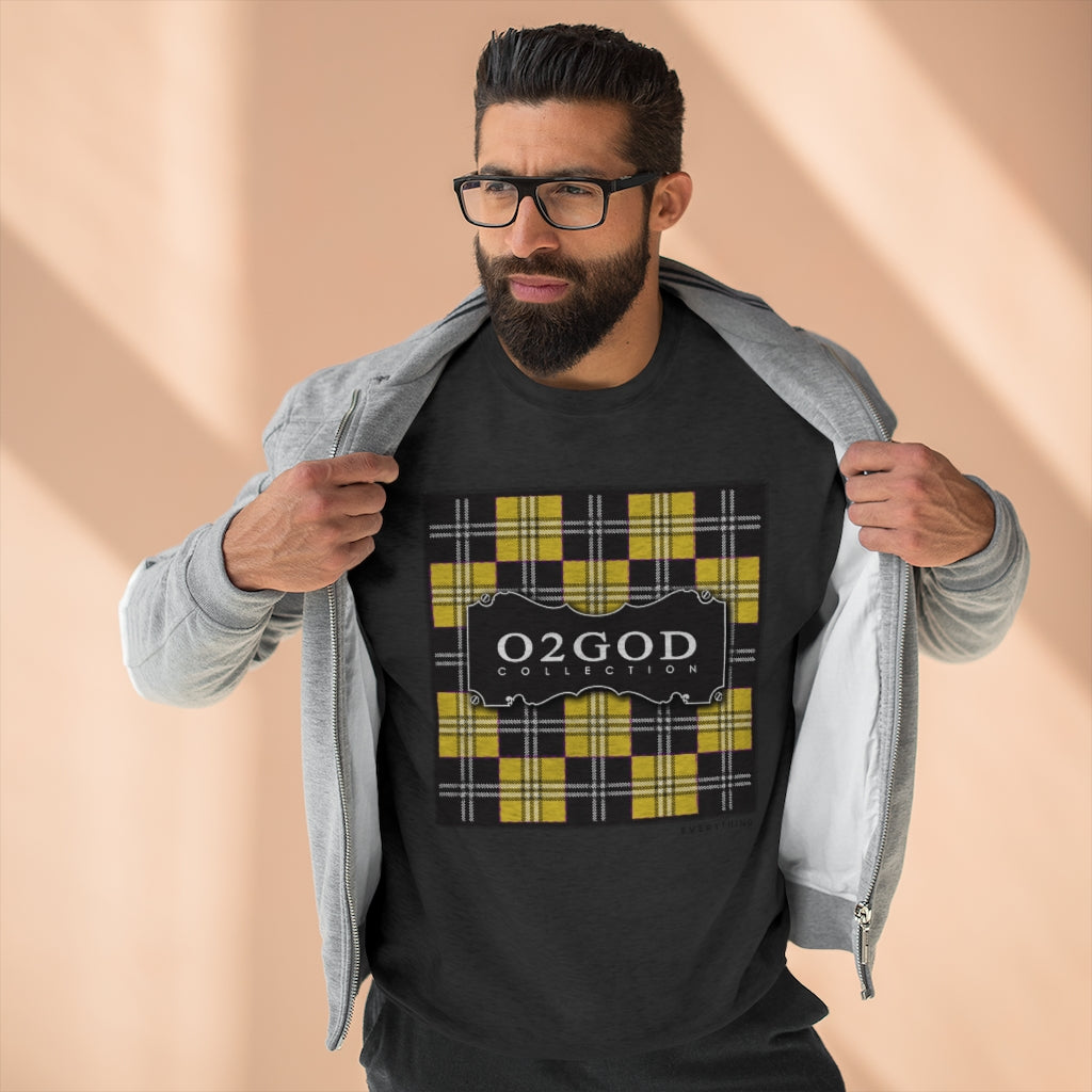 O2GOD Plaid Block Premium Crewneck Sweatshirt