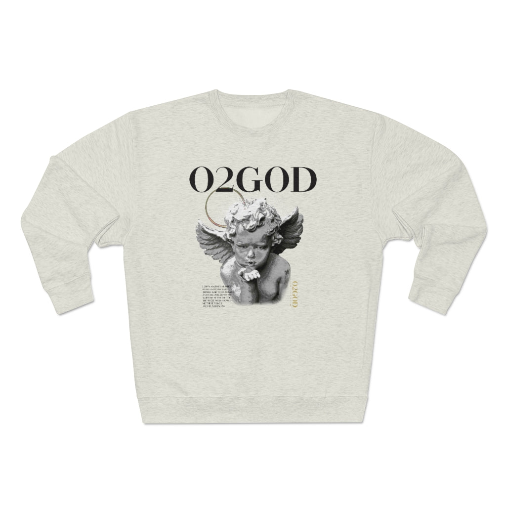 O2GOD BW Baby Angel Premium Crewneck Sweatshirt