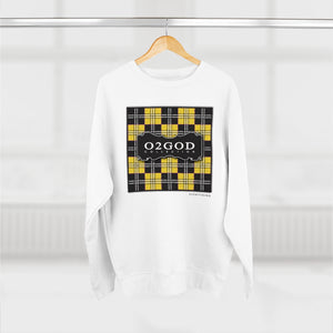 O2GOD Plaid Block Premium Crewneck Sweatshirt