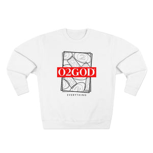 O2GOD Red Block Outline Premium Crewneck Sweatshirt