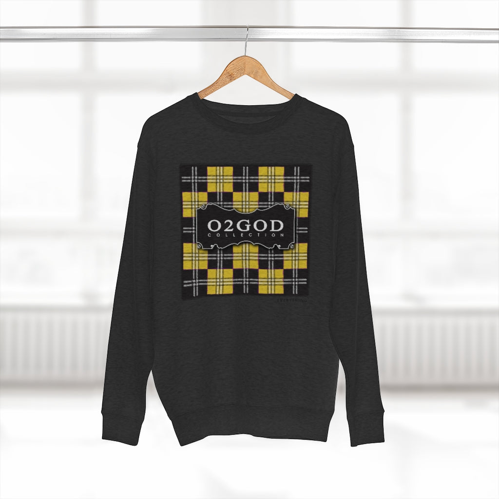 O2GOD Plaid Block Premium Crewneck Sweatshirt