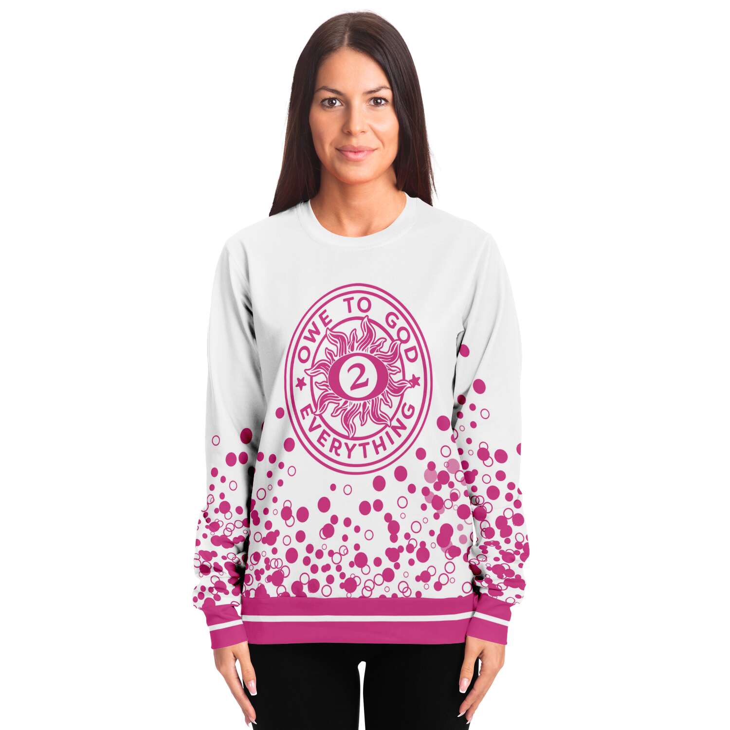 O2GOD Pink Dots Sweatshirts White