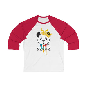 King Panda 3/4 Sleeve Baseball Tee red