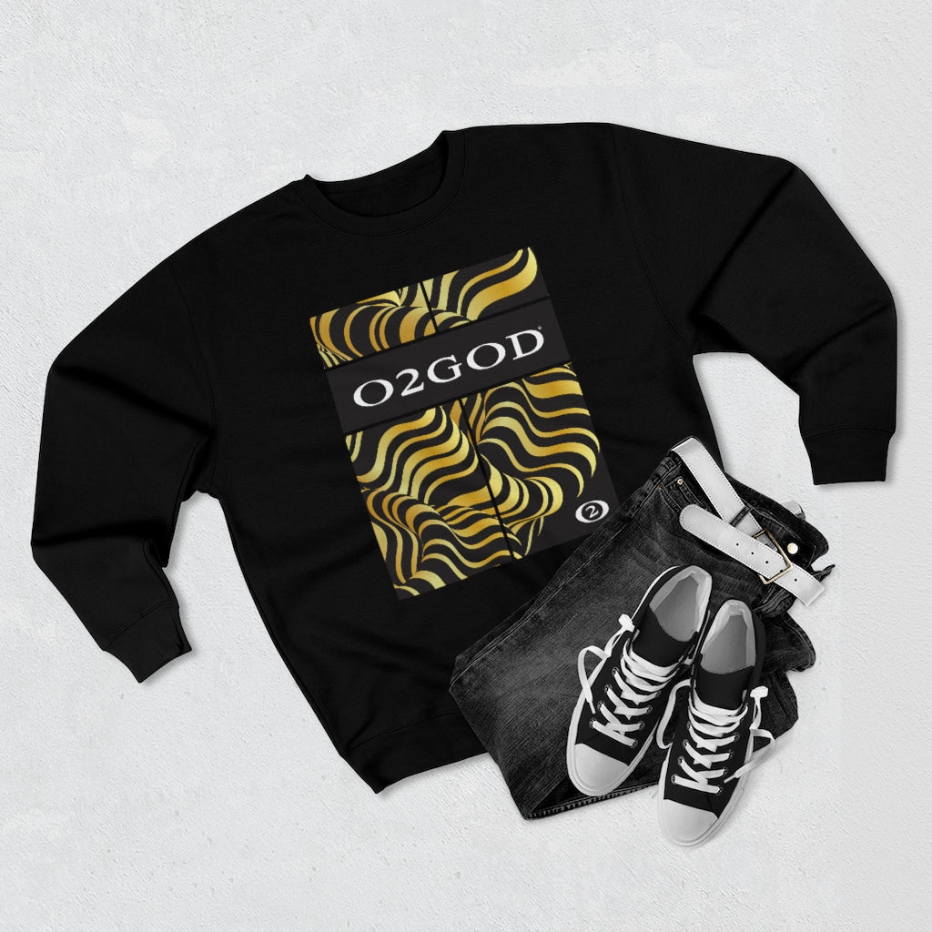 O2GOD Gold Wave Premium Crewneck Sweatshirt