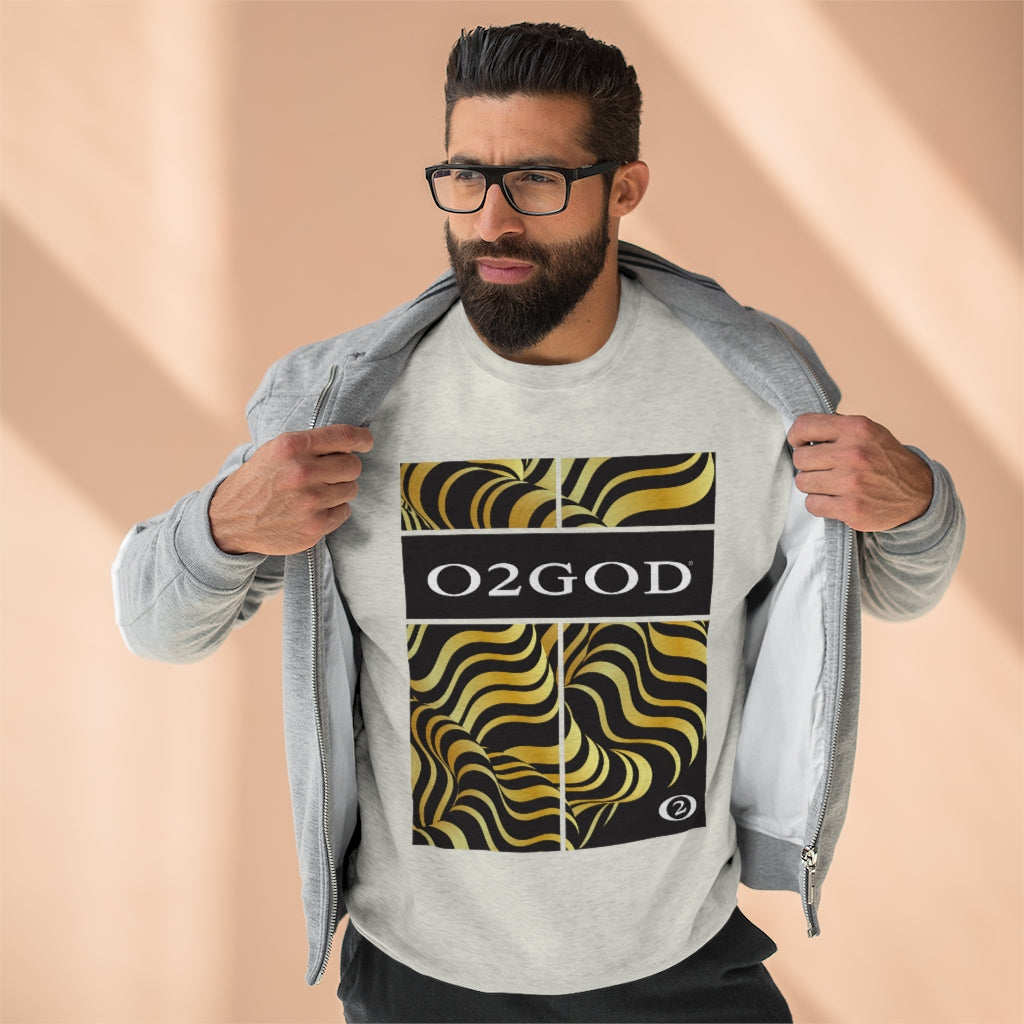 O2GOD Gold Wave Premium Crewneck Sweatshirt