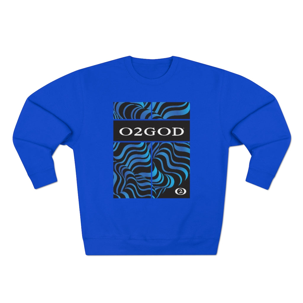 O2GOD Blue Wave Premium Crewneck Sweatshirt