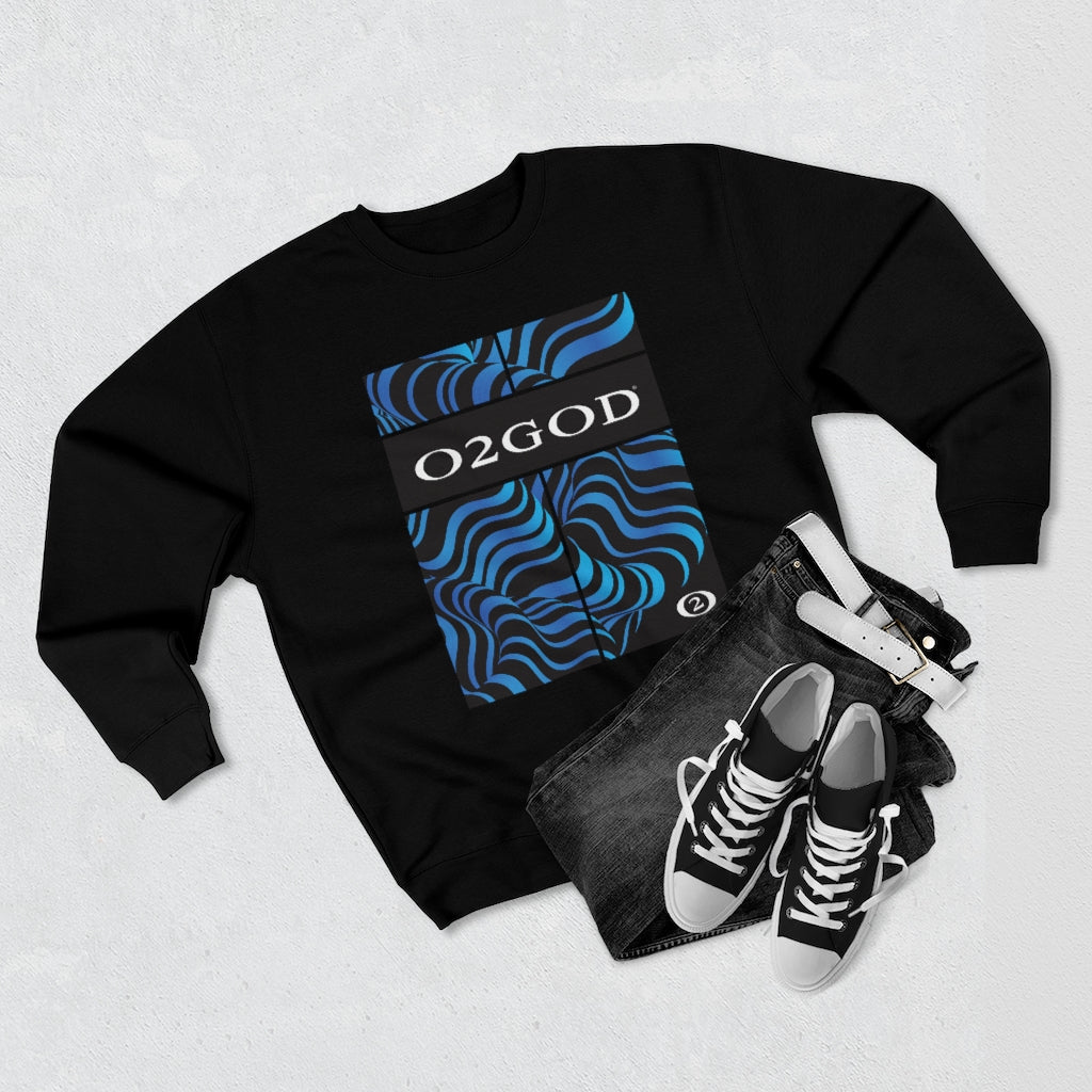 O2GOD Blue Wave Premium Crewneck Sweatshirt