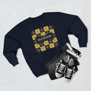 O2GOD Plaid Block Premium Crewneck Sweatshirt