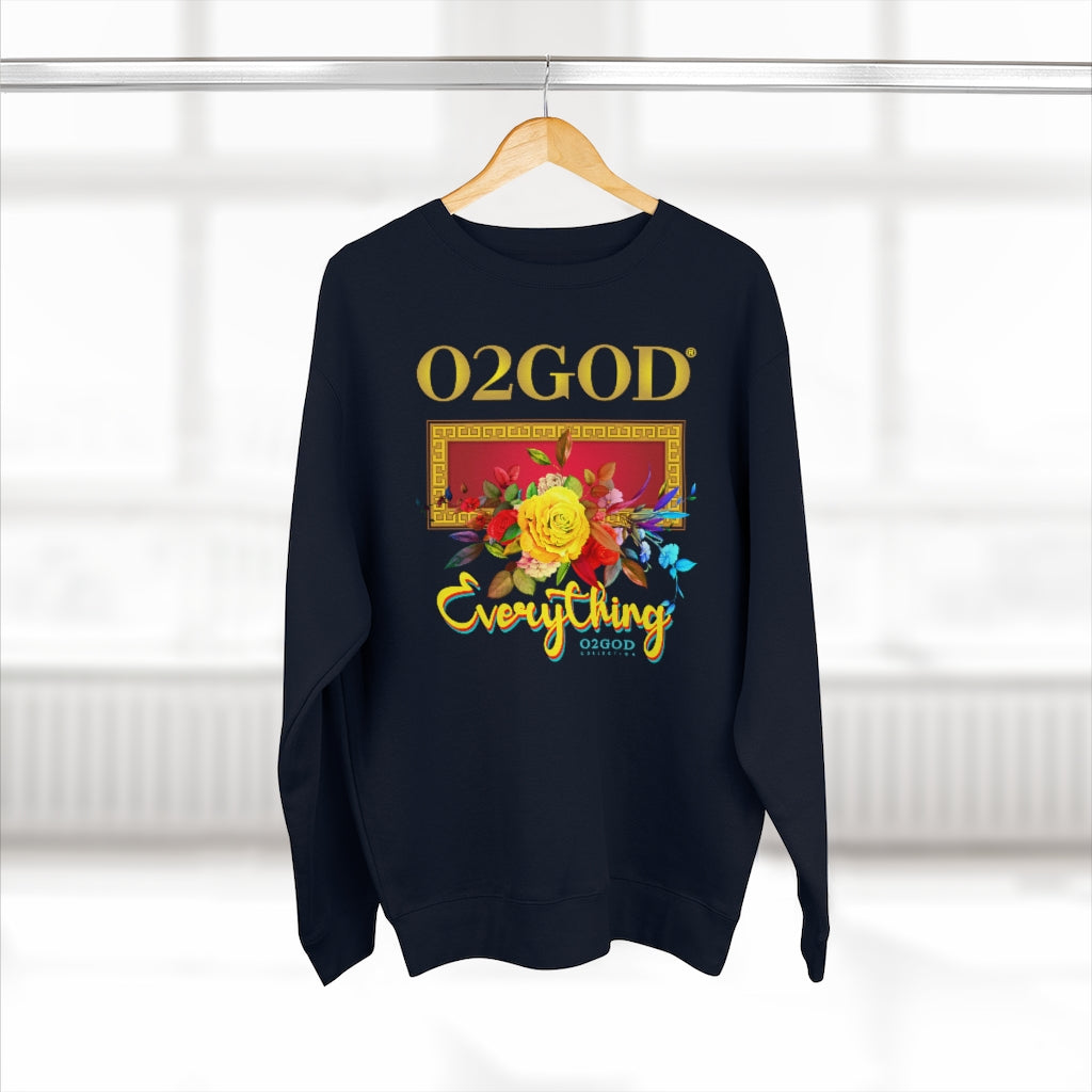 O2GOD E Block Rose Premium Crewneck Sweatshirt