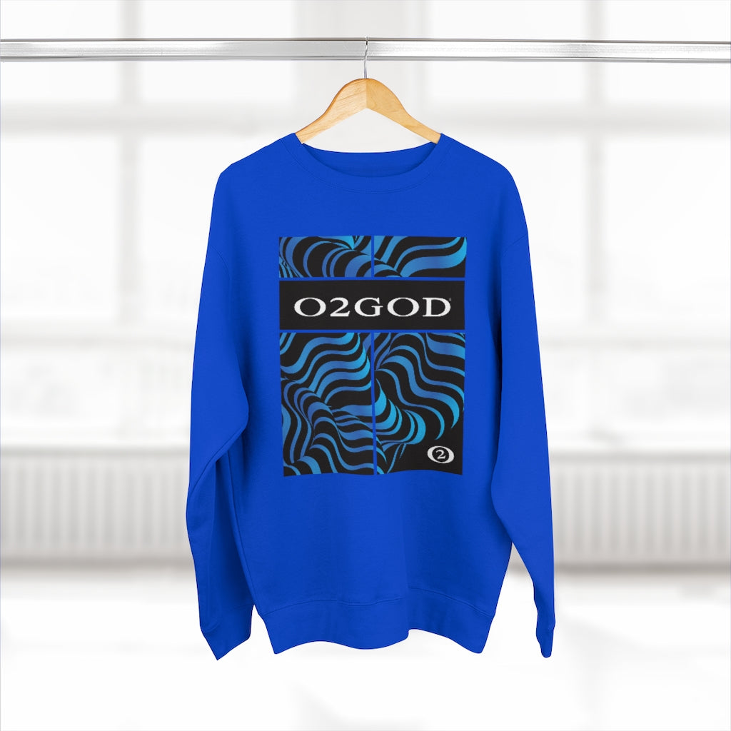 O2GOD Blue Wave Premium Crewneck Sweatshirt