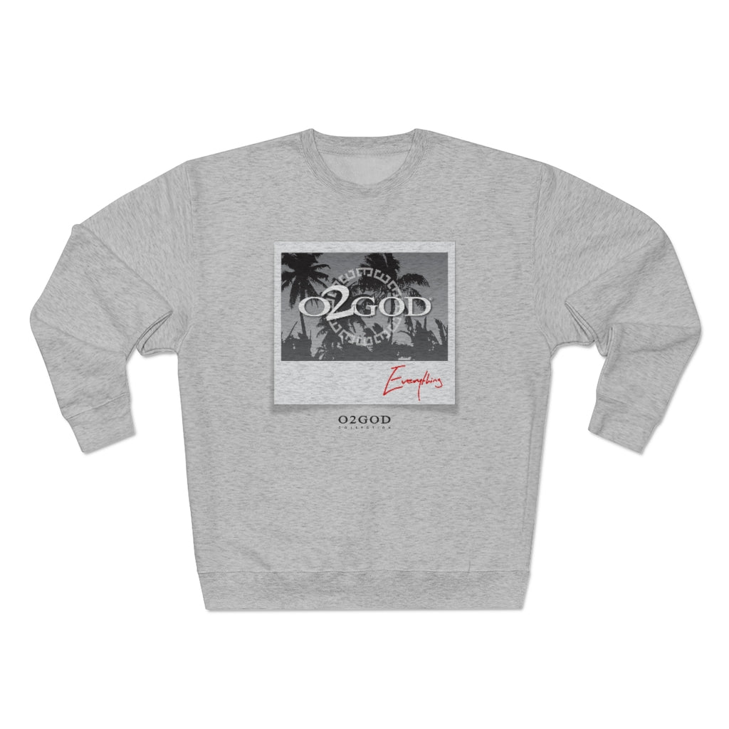 O2GOD Polaroid Palm Unisex Premium Crewneck Sweatshirt