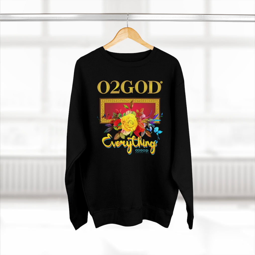 O2GOD E Block Rose Premium Crewneck Sweatshirt