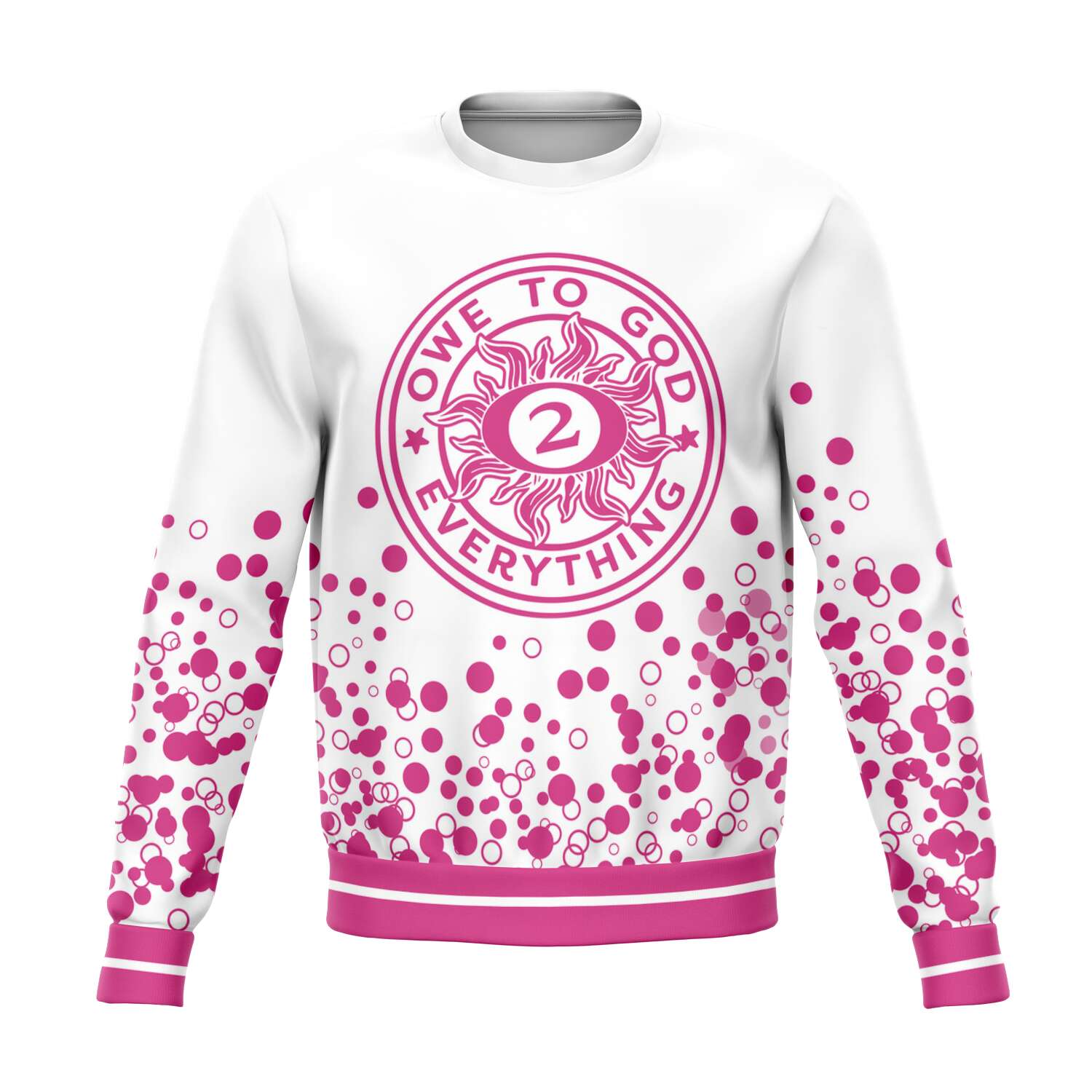 O2GOD Pink Dots Sweatshirts white