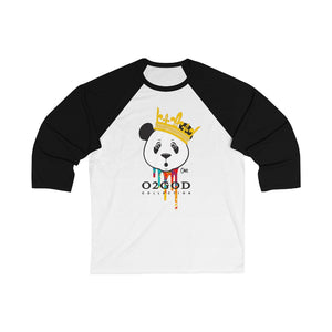 King Panda 3/4 Sleeve Baseball Tee black