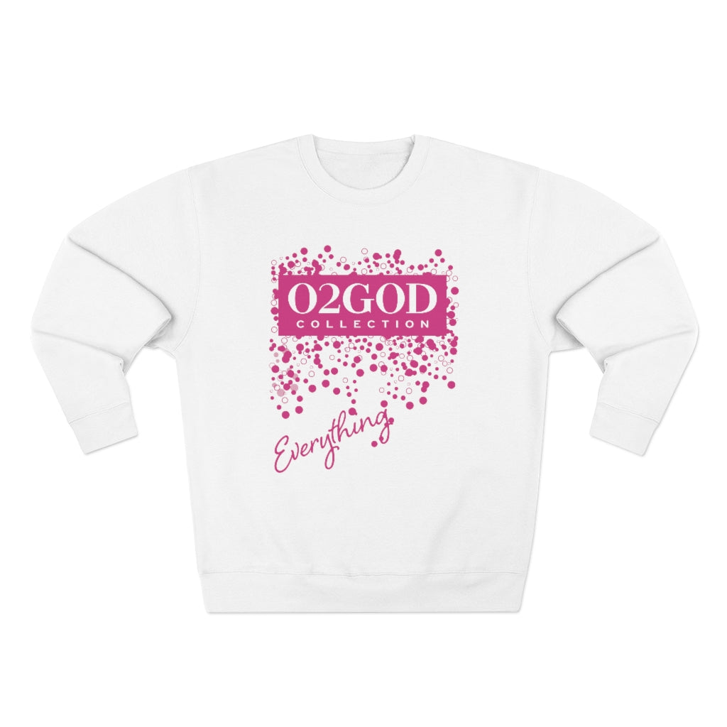 PINK O2GOD Block Premium Crewneck Sweatshirt white