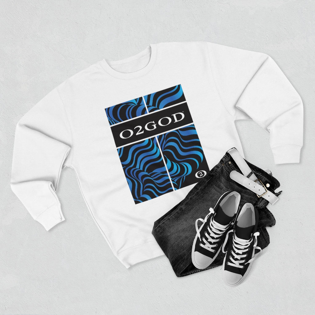 O2GOD Blue Wave Premium Crewneck Sweatshirt