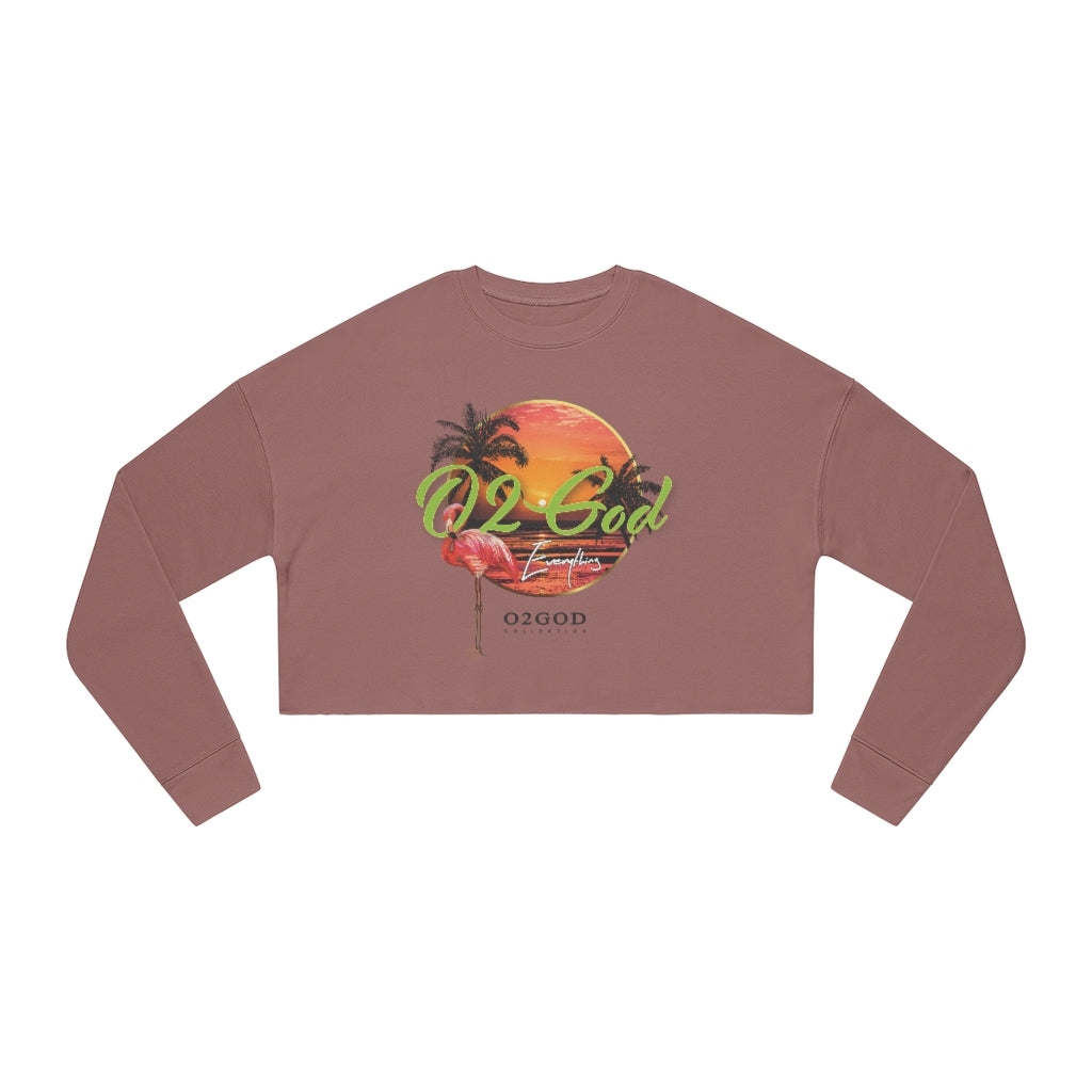 O2GOD Circle Palm Women's Cropped Sweatshirt