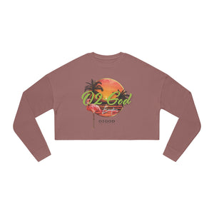 O2GOD Circle Palm Women's Cropped Sweatshirt