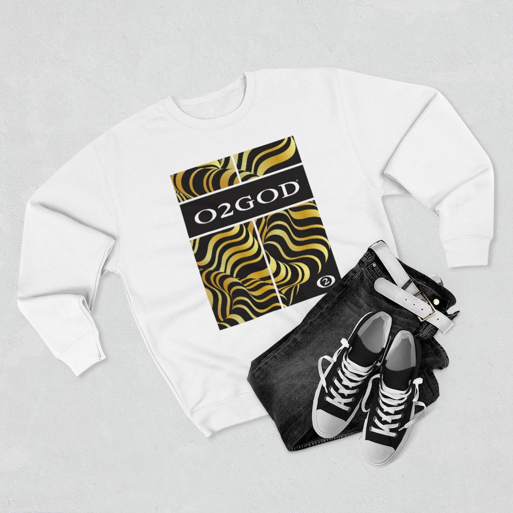 O2GOD Gold Wave Premium Crewneck Sweatshirt