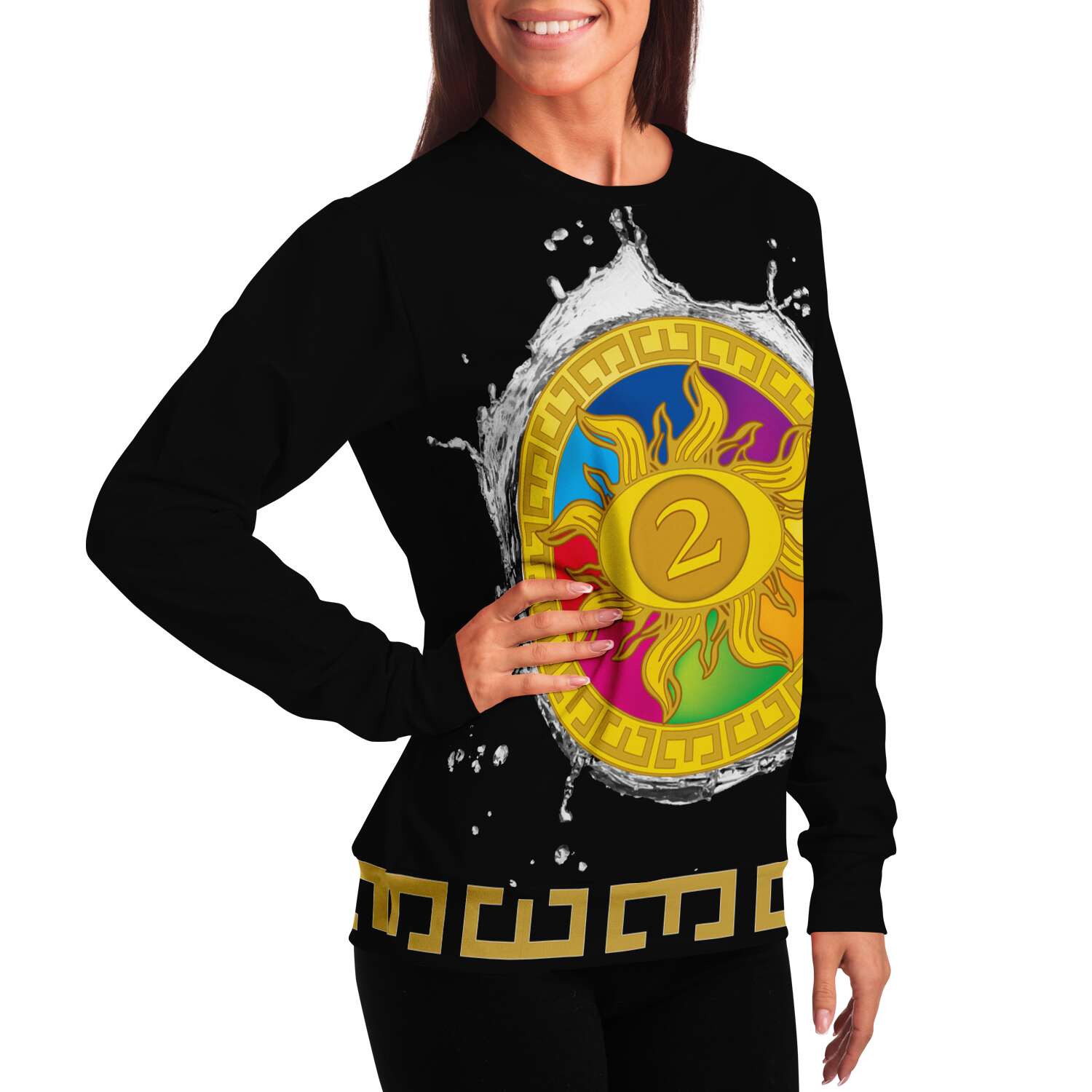 O2GOD Splash Multi-Color Crest Sweatshirt