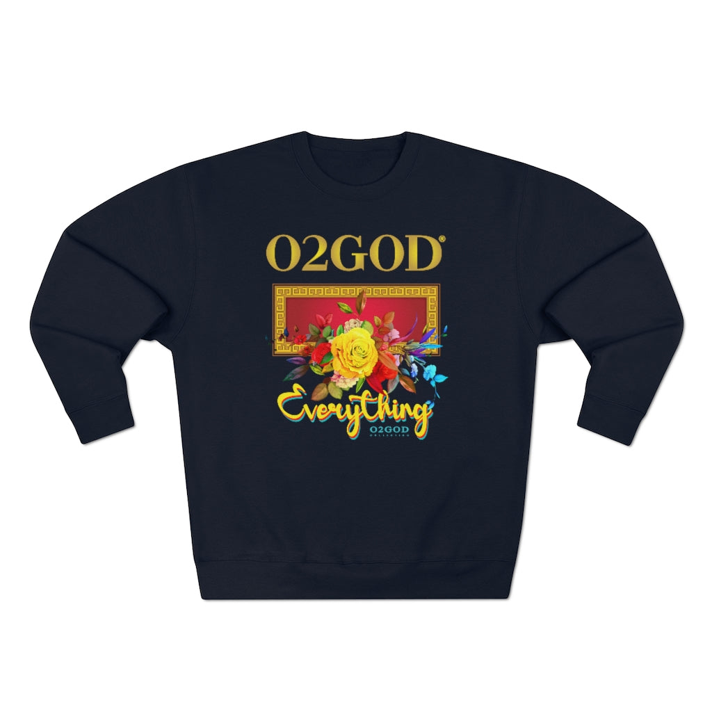 O2GOD E Block Rose Premium Crewneck Sweatshirt