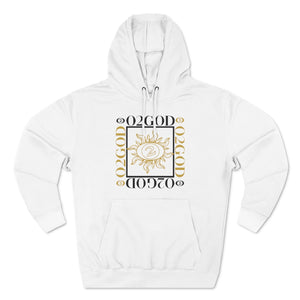 O2GOD SUN Square Premium Pullover Hoodie white