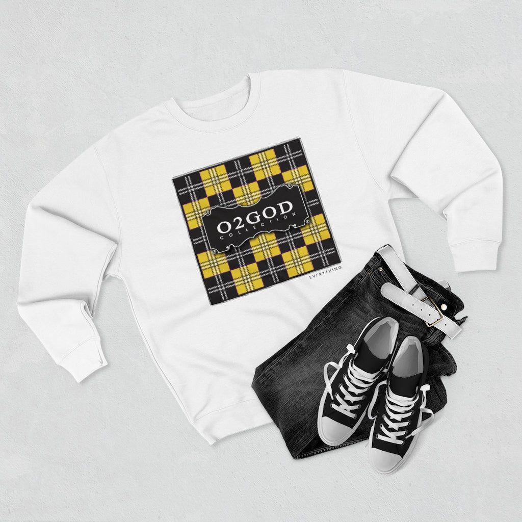 O2GOD Plaid Block Premium Crewneck Sweatshirt