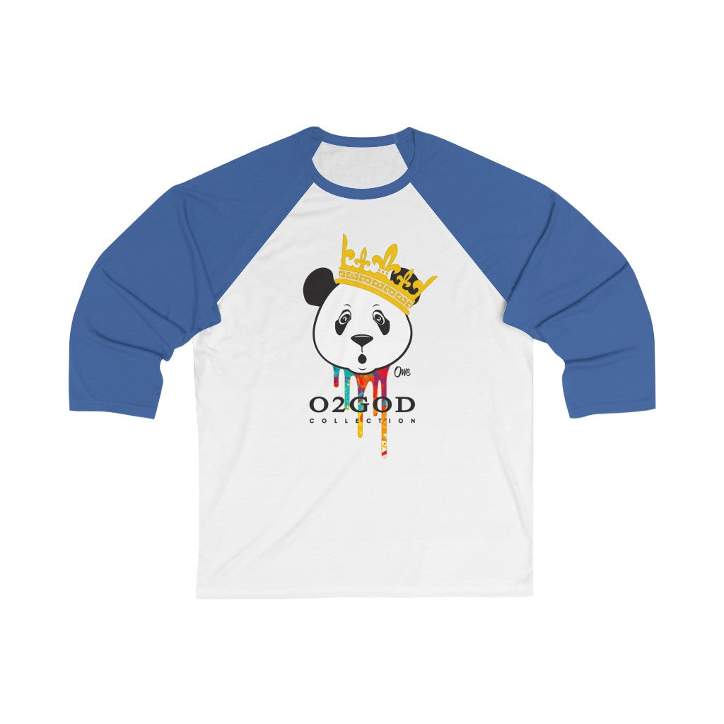 King Panda 3/4 Sleeve Baseball Tee blue