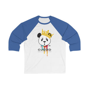 King Panda 3/4 Sleeve Baseball Tee blue