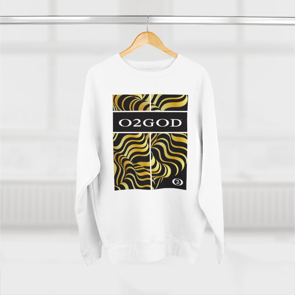 O2GOD Gold Wave Premium Crewneck Sweatshirt