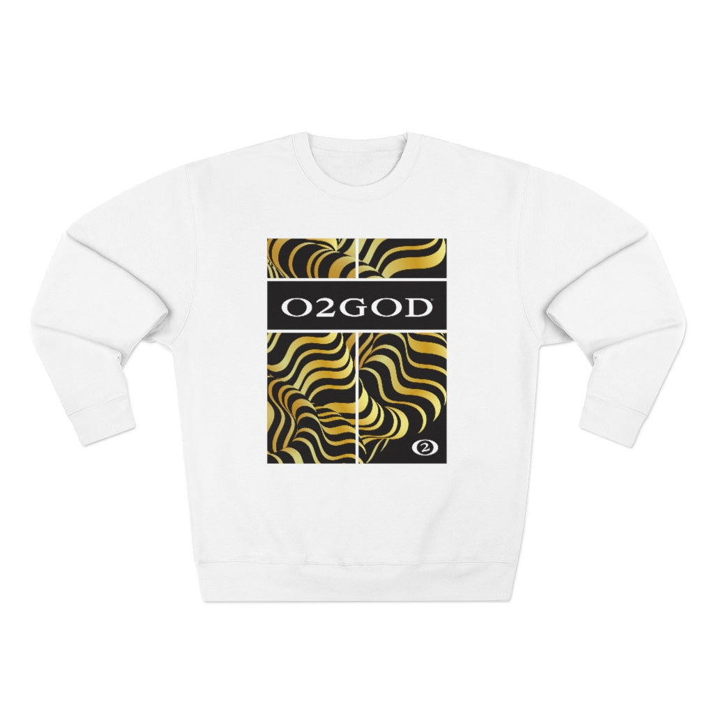 O2GOD Gold Wave Premium Crewneck Sweatshirt