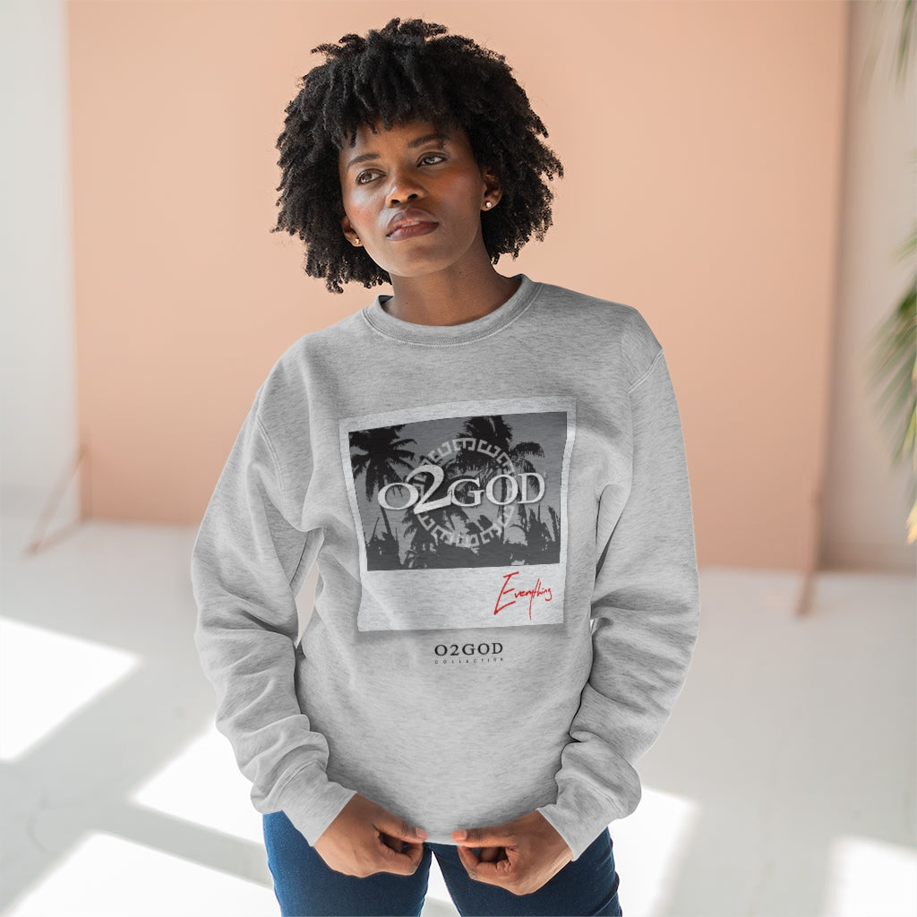 O2GOD Polaroid Palm Unisex Premium Crewneck Sweatshirt