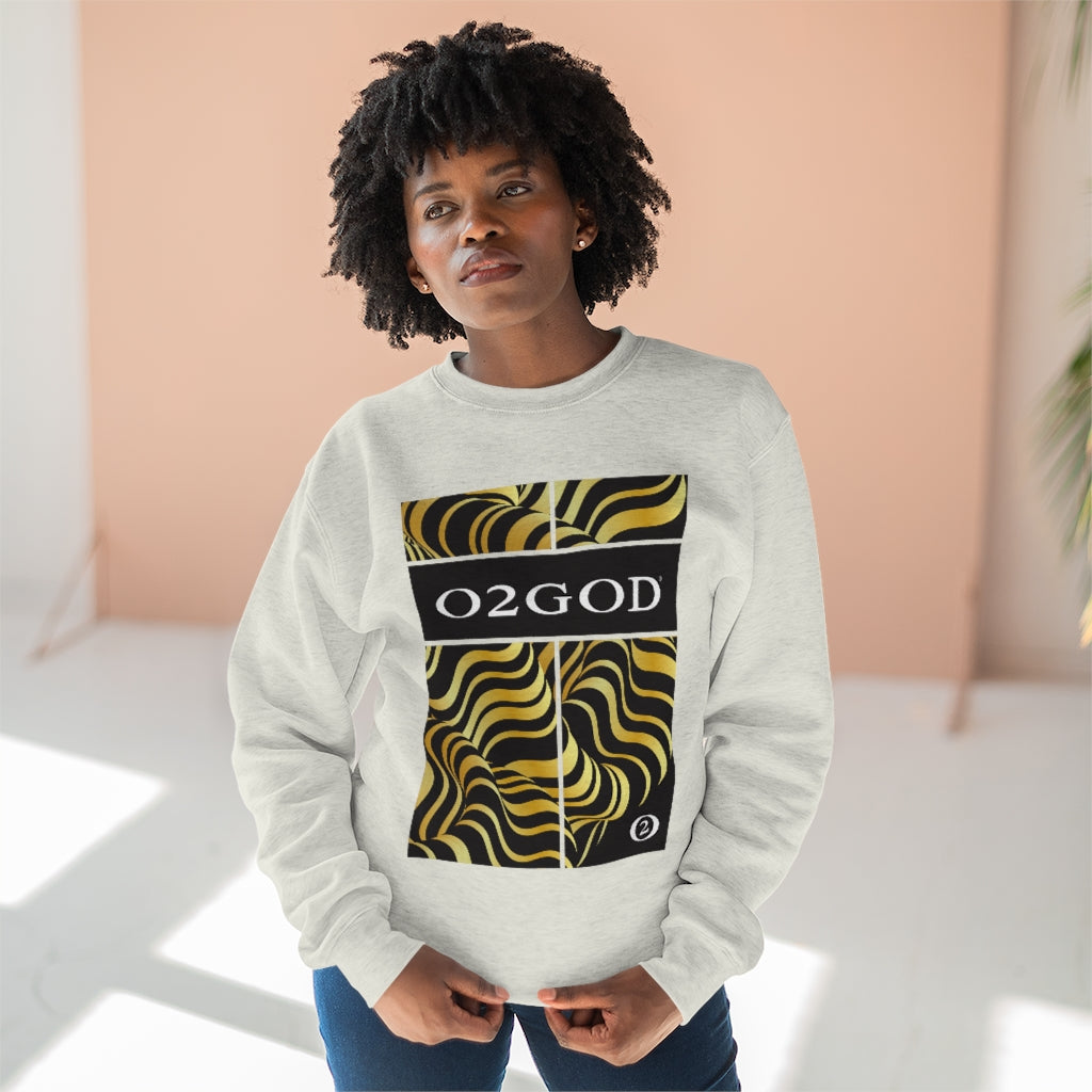 O2GOD Gold Wave Premium Crewneck Sweatshirt