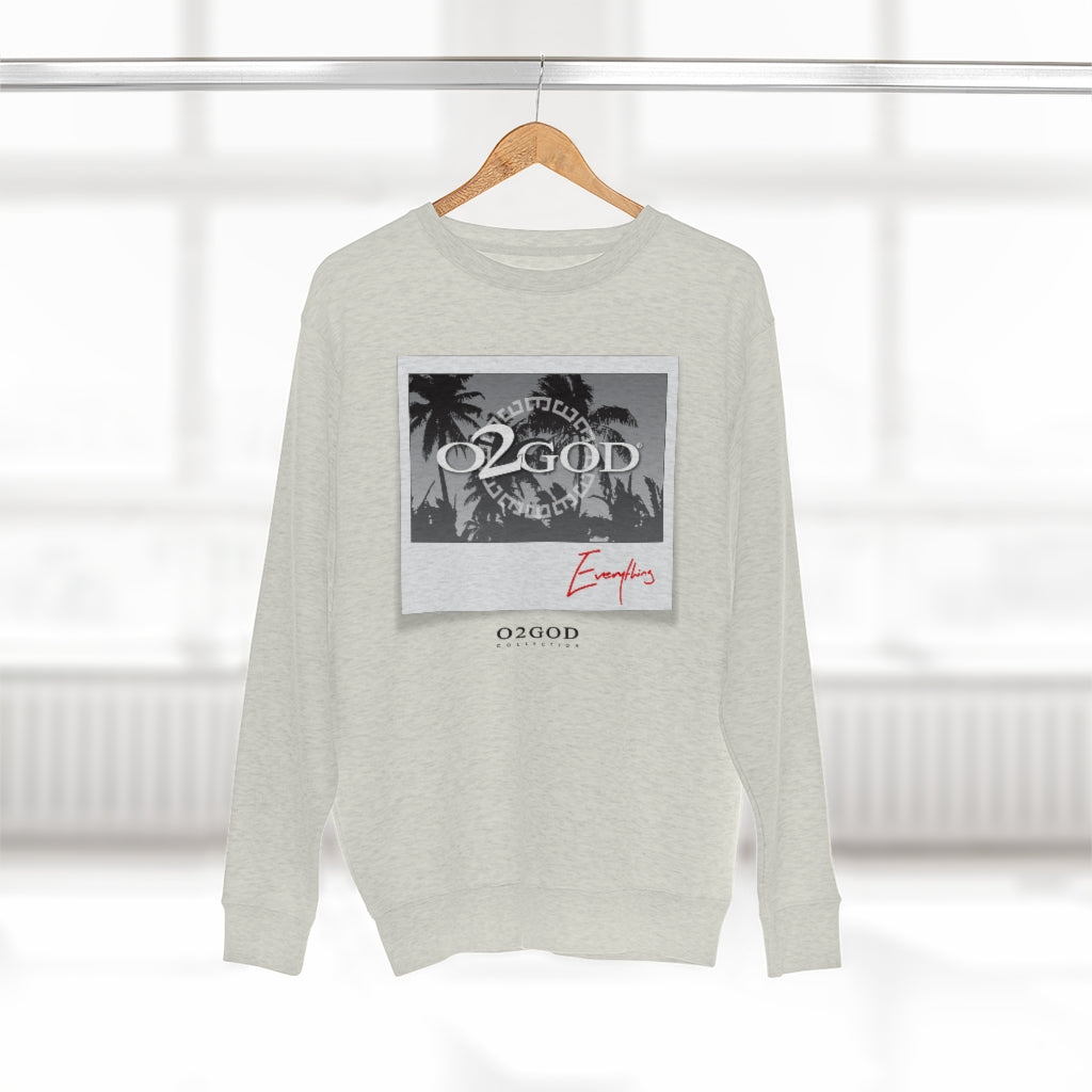 O2GOD Polaroid Palm Unisex Premium Crewneck Sweatshirt