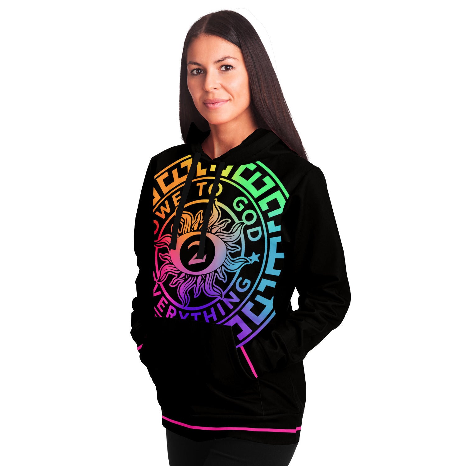 Large OWE TO O2GOD Colorful  Hoodie