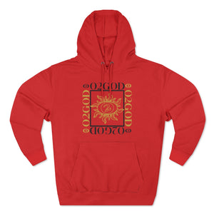 O2GOD SUN Square Premium Pullover Hoodie red