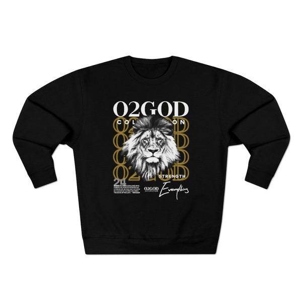 O2GOD Lion STRENGTH Crewneck Sweatshirt – O2GOD COLLECTION