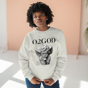 O2GOD BW Baby Angel Premium Crewneck Sweatshirt