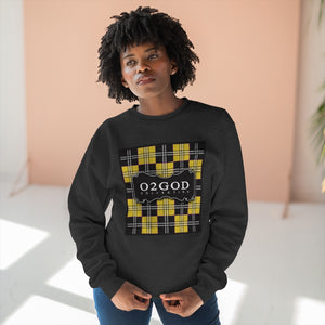 O2GOD Plaid Block Premium Crewneck Sweatshirt