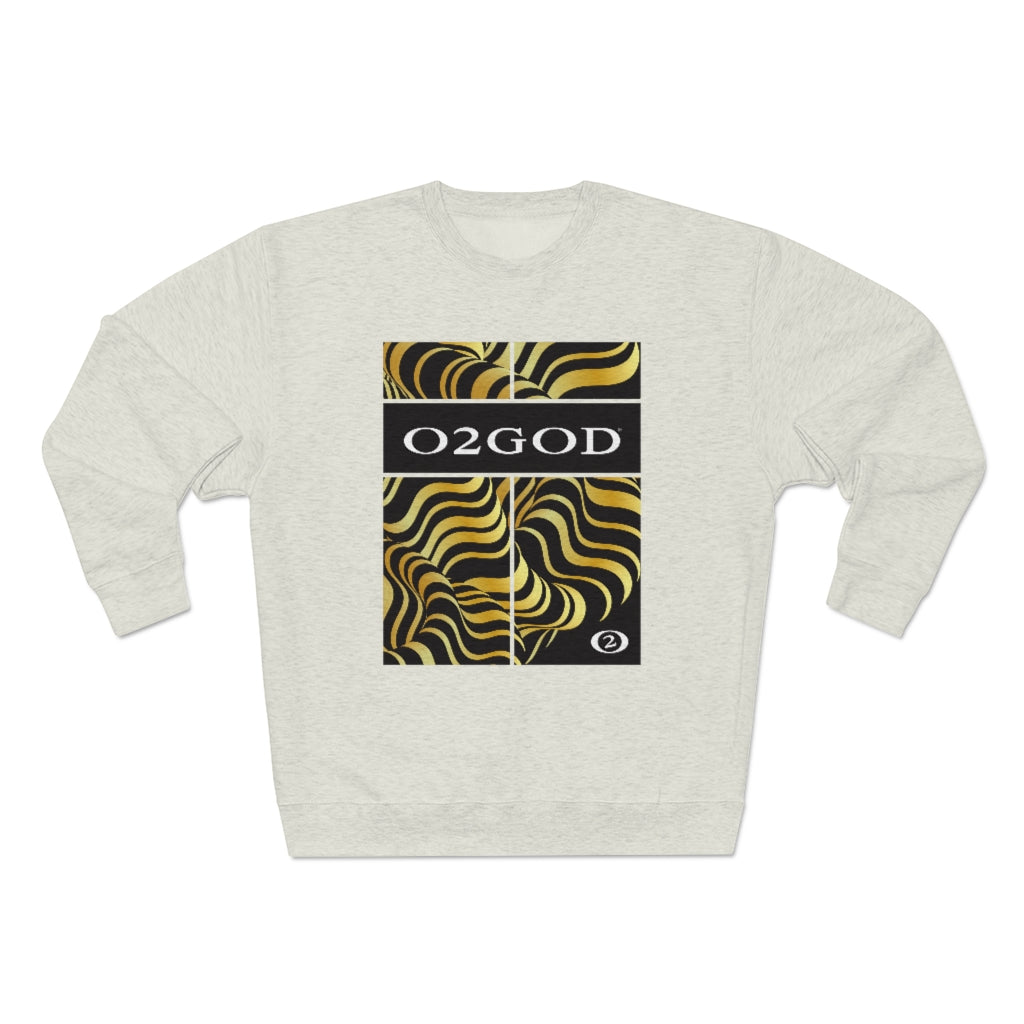 O2GOD Gold Wave Premium Crewneck Sweatshirt